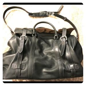 Joseph Abboud leather duffle/overnight bag.
